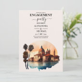 Whimsical Watercolor Italienische Dekonstruktoren Einladung (Stehend Vorderseite)