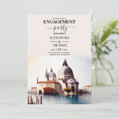 Whimsical Watercolor Italienische Dekonstruktoren Einladung (Stehend Vorderseite)