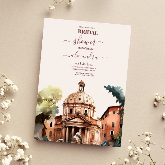 Whimsical Watercolor Italienische Destination Brid Einladung