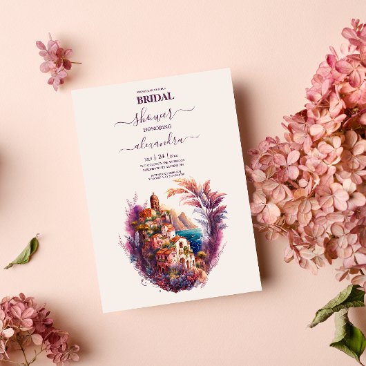 Whimsical Watercolor Italienische Destination Brid Einladung