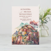 Whimsical Watercolor Italienische Wunschhochzeit Einladung (Stehend Vorderseite)