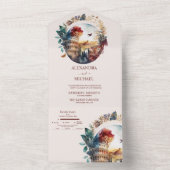 Whimsical Watercolor Italienischer Wunsch Hochzeit All In One Einladung (Innen Boden)
