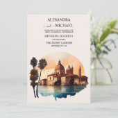 Whimsical Watercolor - Italienisches Ziel Einladung (Stehend Vorderseite)