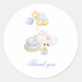 Whimsical Watercolor Lamb Birthday Stickers (Vorderseite)