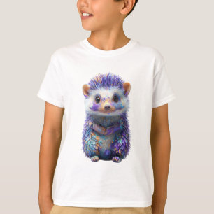 Whimsical Watercolor Lila Galaxie Igel Kinder T-Shirt