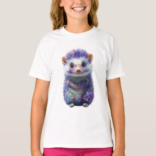 Whimsical Watercolor Lila Galaxie Igel Kinder T-Shirt