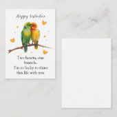 Whimsical Watercolor Lovebirds Mitteilungskarte (Vorne/Hinten)