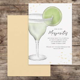 Whimsical Watercolor Margarita Limone Kalligraphie Einladung