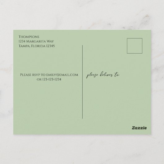 Whimsical Watercolor Margarita Limone Kalligraphie Postkarte (Rückseite)