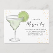Whimsical Watercolor Margarita QR Code Facebook Postkarte (Vorderseite)