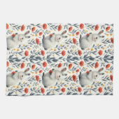 Whimsical Watercolor Meadow Bunny Easter Geschirrtuch (Horizontal)