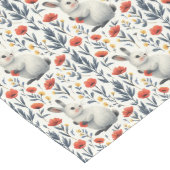 Whimsical Watercolor Meadow Easter Bunny Großer Tischläufer (Ecke)