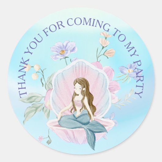 Whimsical Watercolor Mermaids Under Sea Runder Aufkleber (Vorderseite)