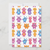 Whimsical Watercolor Monsters Kinderparty Einladung (Rückseite)