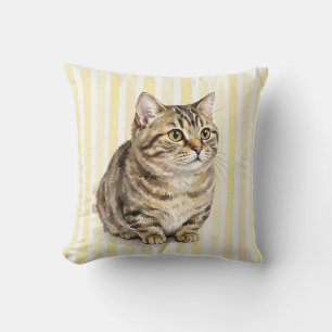 Whimsical Watercolor Munchkin-Katzen-Wurfkissen Kissen