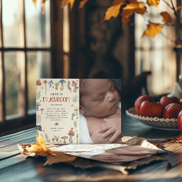 Whimsical Watercolor Mushroom Baby Dusche Dankeskarte