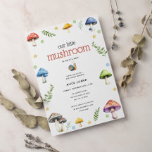 Whimsical Watercolor Mushroom Baby Dusche