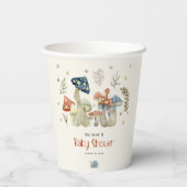 Whimsical Watercolor Mushroom Baby Dusche Pappbecher (Rückseite)