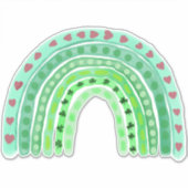 Whimsical Watercolor Painbow Aufkleber (Vorderseite)