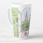 Whimsical Watercolor Paris Eiffel Tower Cutlery Milchtasse (Linke Ecke)