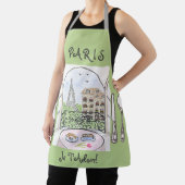 Whimsical Watercolor Paris Eiffel Tower Cutlery Schürze (InSitu)