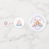 Whimsical Watercolor Pastel Candyland Birthday Konfetti (Vorderseiten)