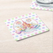 Whimsical Watercolor Pastel Candyland Birthday Rechteckiger Pappuntersetzer (angewinkelt)