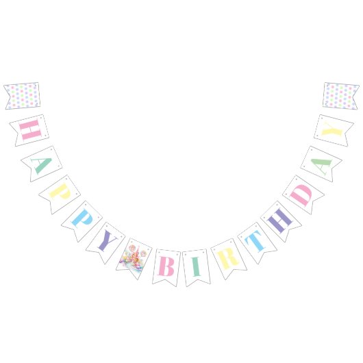 Whimsical Watercolor Pastel Candyland Birthday Wimpelkette (Alle)