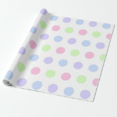Whimsical Watercolor Pastel Polka Dot Birthday Geschenkpapier (Ungerollt)
