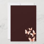 Whimsical Watercolor Pink Butterfly Baby Dusche Einladung (Rückseite)