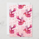 Whimsical Watercolor Pink Dragon Baby Dusche Einladung (Rückseite)