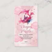 Whimsical Watercolor Pink Dragon Diaper Raffel Begleitkarte (Vorderseite)