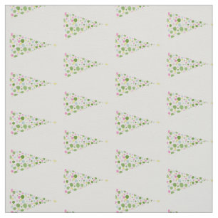 Whimsical Watercolor Polka Dot Weihnachtsbäume Stoff
