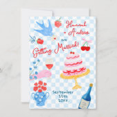 Whimsical watercolor quirky Wedding Invitation Einladung (Vorderseite)