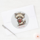 Whimsical Watercolor Raccoon Love Sticker (Umschlag)