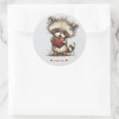 Whimsical Watercolor Raccoon Love Sticker (Tasche)