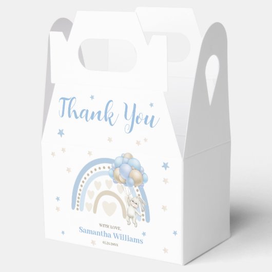 Whimsical Watercolor Rainbow Baby Dusche Geschenkschachtel (Geöffnet)