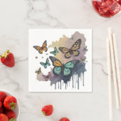 Whimsical Watercolor-Schmetterlinge Serviette (Beispiel)