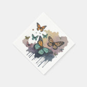 Whimsical Watercolor-Schmetterlinge Serviette (Ecke)