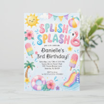 Whimsical Watercolor Splish Splash Geburtstag 
