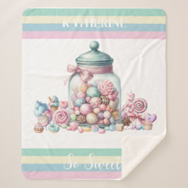 Whimsical Watercolor Süße Süßigkeiten Sherpadecke