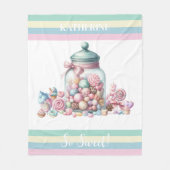 Whimsical Watercolor Süßigkeiten Fleecedecke (Vorderseite)