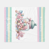 Whimsical Watercolor Süßigkeiten Fleecedecke (Vorderseite (Horizontal))