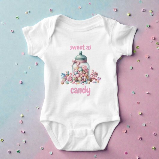 Whimsical Watercolor Sweet Candy Baby Strampler