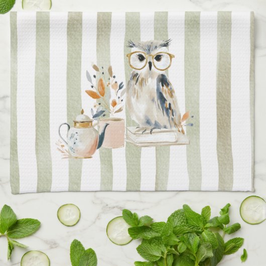  Whimsical Watercolor Tea Time Bear Kitchen Towels Geschirrtuch (Gefaltet)