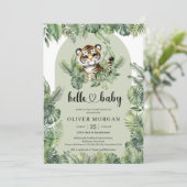 Whimsical Watercolor tropische Vegetation niedlich Einladung (Stehend Vorderseite)