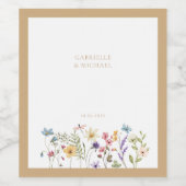 Whimsical Watercolor Wedding Weinetikett (Einzelnes Label)