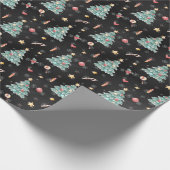 Whimsical Watercolor Weihnachtsbaum Geschenkpapier (Ecke)