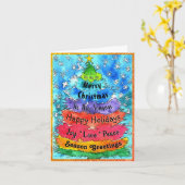 Whimsical Watercolor Weihnachtsbaum mit Worten Karte (Gelbe Blume)