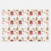 Whimsical Watercolor Weihnachtsbilder Geschenkpapier Set (Vorderseite)